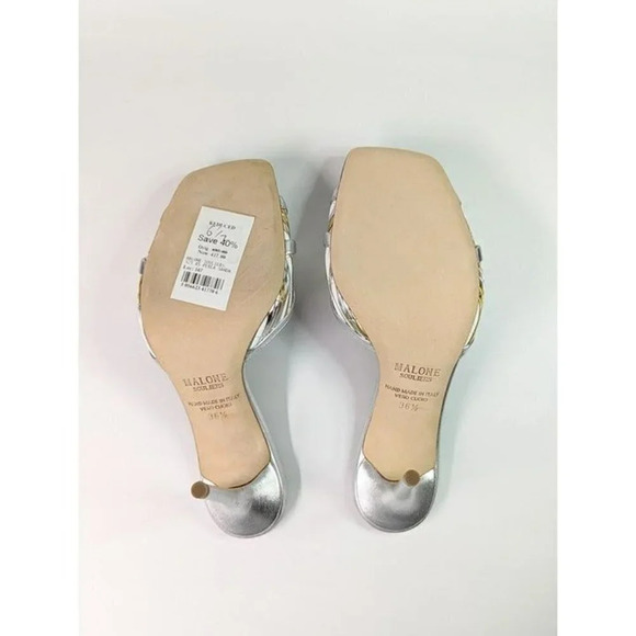 Malone Souliers Women's Perla 85 Metallic Mules Sandals Size 36.5 EU (MSRP $695) - Picture 9 of 11